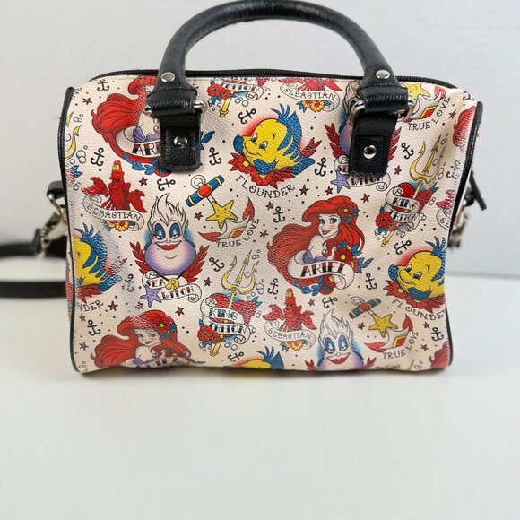 Loungefly The Little Mermaid Crossbody Satchel Purse Disney Tattoo Graffiti - Picture 4 of 13